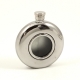 5 oz. Stainless Steel Mirror Finish Flask with Glass Center. 